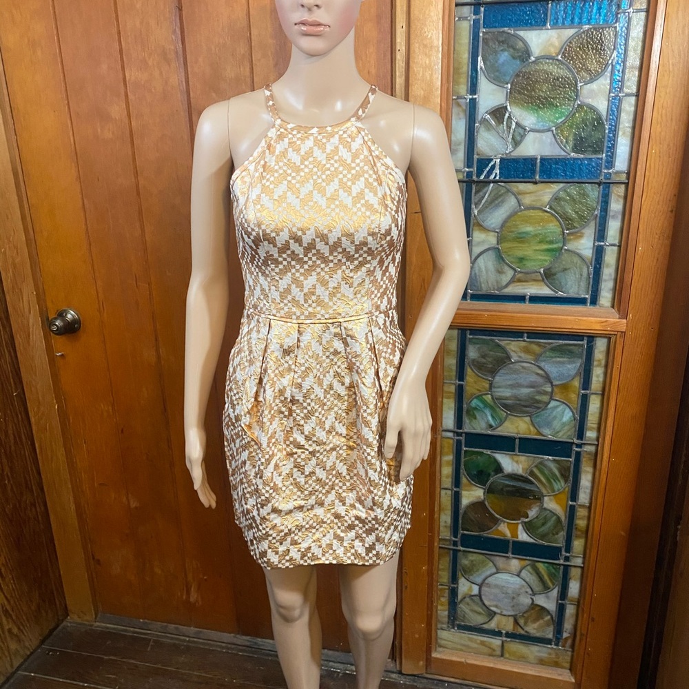 Rachel Rachel Roy Rose Gold and Cream Dress